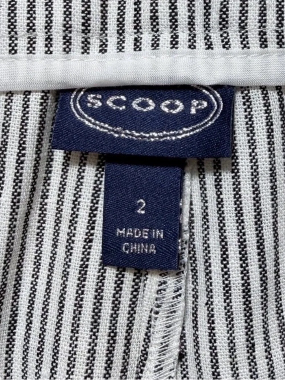 Scoop Linen Blend Wide Leg Pants Size 2 Pinstripe Lightweight Coastal Summer NWT - Picture 3 of 10